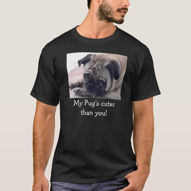 Camiseta T bonito do pug (Frente)