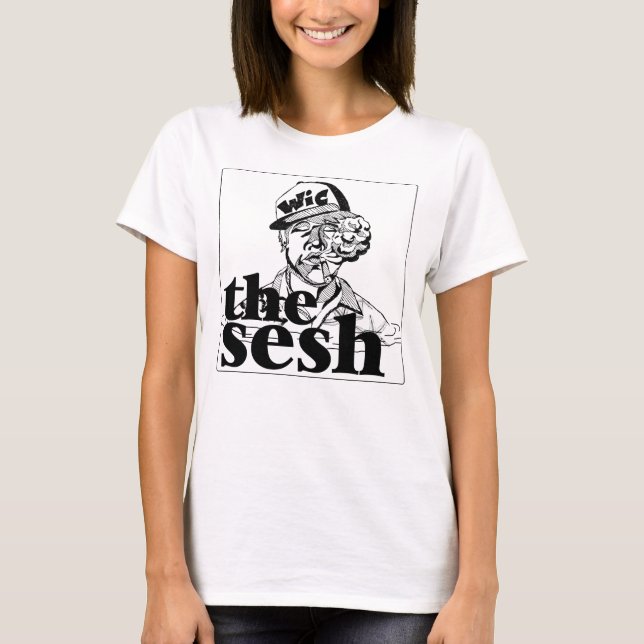 Camiseta T branco no Sesh da mulher "Wic" (Frente)