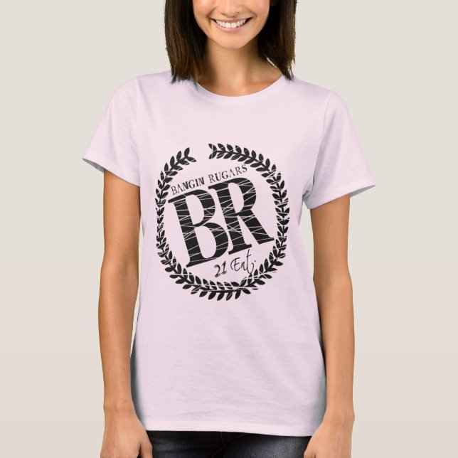 Camiseta T brandnew do logotipo do "BR" (rosa) (Frente)
