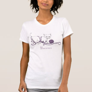 Camiseta T brincalhão da colher das senhoras do gatinho