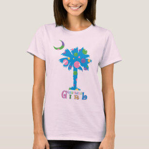 Camiseta T cabido bolinhas da menina de Carolina