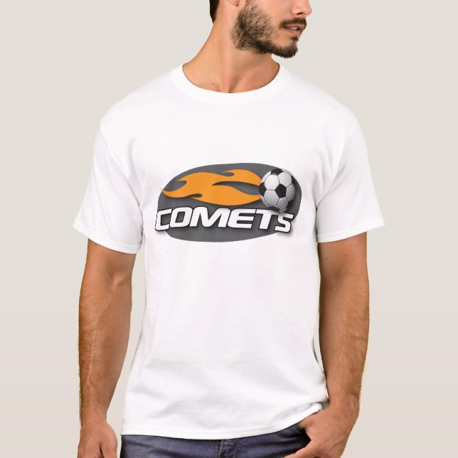 Camiseta T cabido preto dos cometas (Frente)