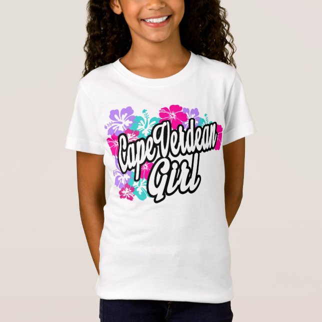 Camiseta T cabo-verdiano da menina (Frente)
