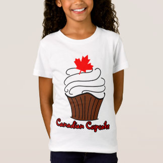 Camiseta T canadense do cupcake das meninas