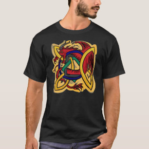 Camiseta T celta das caras do dragão