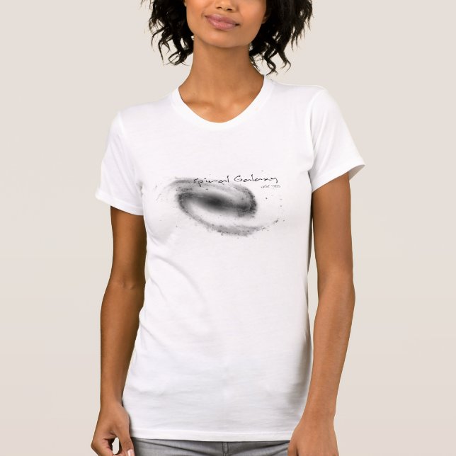 Camiseta T chique da boné-Capa das mulheres da galáxia do (Frente)