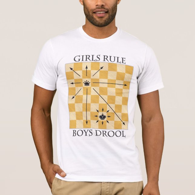 Camiseta T claro - meninas regra, Drool dos meninos (Frente)
