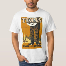 T clássico do anúncio do viagem de Texas
