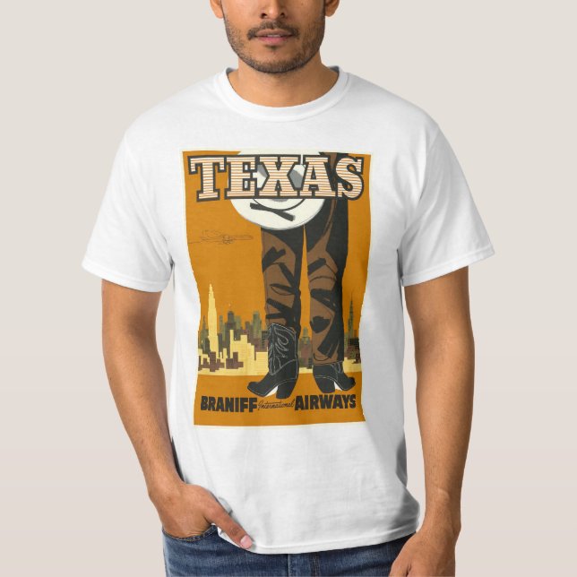 Camiseta T clássico do anúncio do viagem de Texas (Frente)