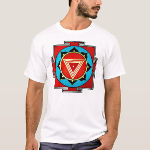 Camiseta T colorido branco de Kali Yantra