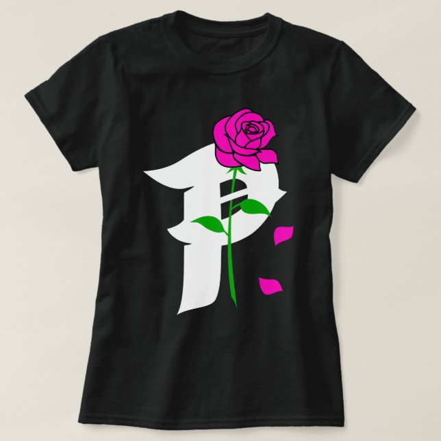 Camiseta T cor-de-rosa da menina de P (Frente do Design)