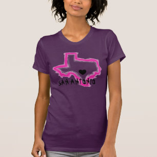 Camiseta T cor-de-rosa das senhoras do esboço do grunge de