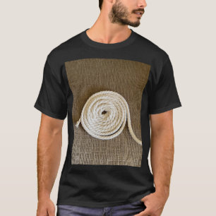 Camiseta T-Corda-Coroa-Branca de Algodão em Castan