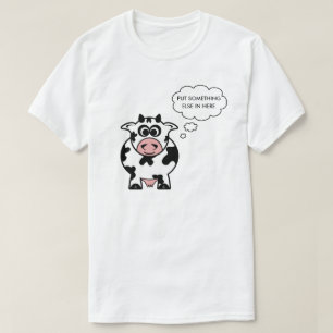 Camiseta T customizável da vaca