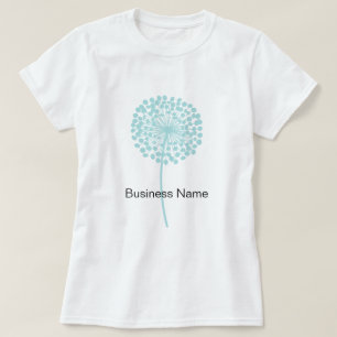 Camiseta T customizável do dente-de-leão azul