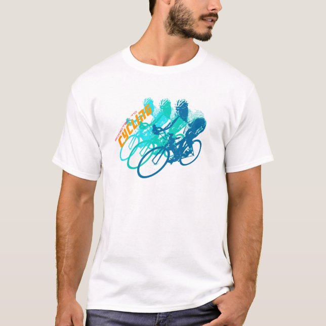 Camiseta T da arte do ciclismo. Inteiramente customizável! (Frente)