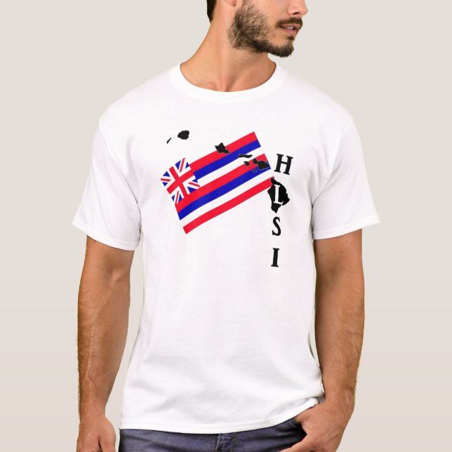 Camiseta T da bandeira do estado da ressaca HI do Lifeguard (Frente)