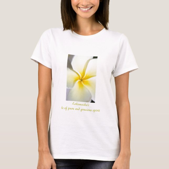 Camiseta T da boneca das mulheres do design do Plumeria (Frente)