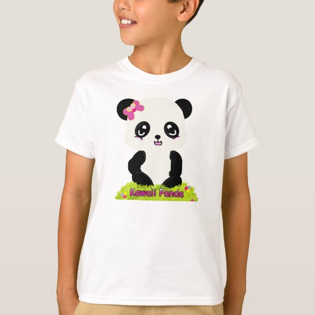 Camiseta T da campainha da panda de Kawaii (Frente)