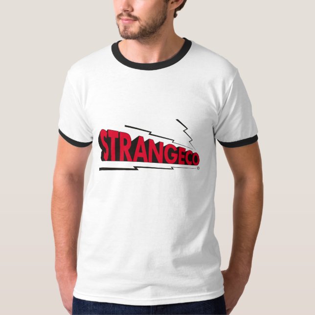 Camiseta T da campainha do LOGOTIPO de STRANGECO (Frente)