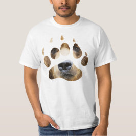 Camiseta T da cara da pata de urso do urso