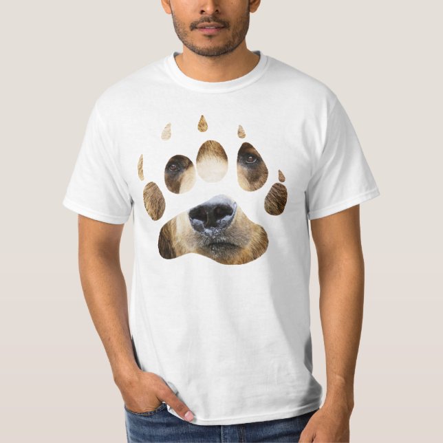 Camiseta T da cara da pata de urso do urso (Frente)