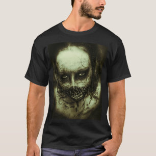 Camiseta T da cara do zombi