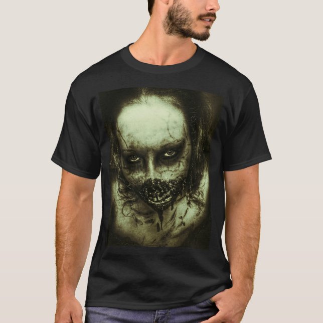 Camiseta T da cara do zombi (Frente)
