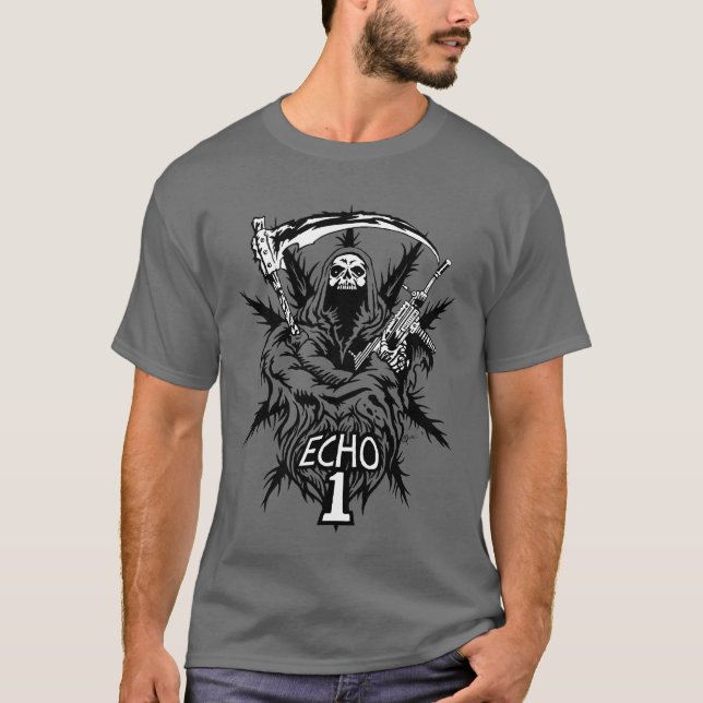 Camiseta T da ceifeira de Echo1USA (Frente)