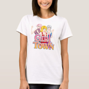 Camiseta T da cidade da menina