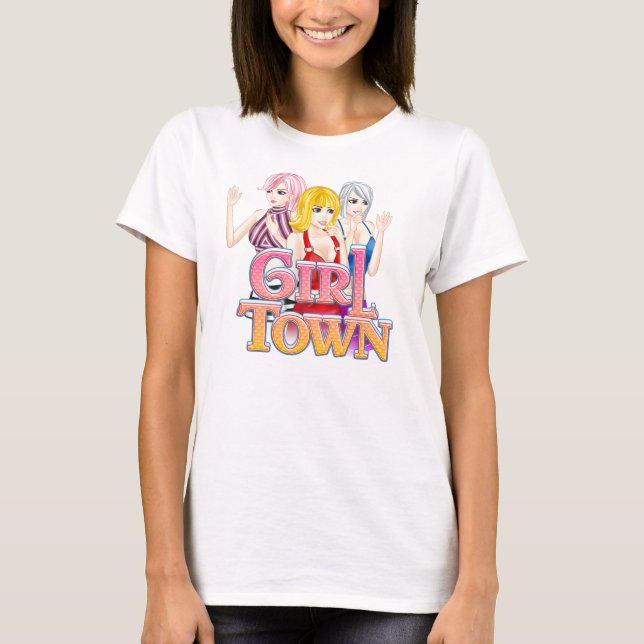 Camiseta T da cidade da menina (Frente)