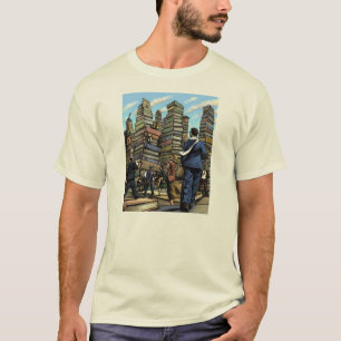 Camiseta T da cidade do livro