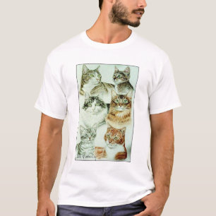 Camiseta T da colagem dos gatos