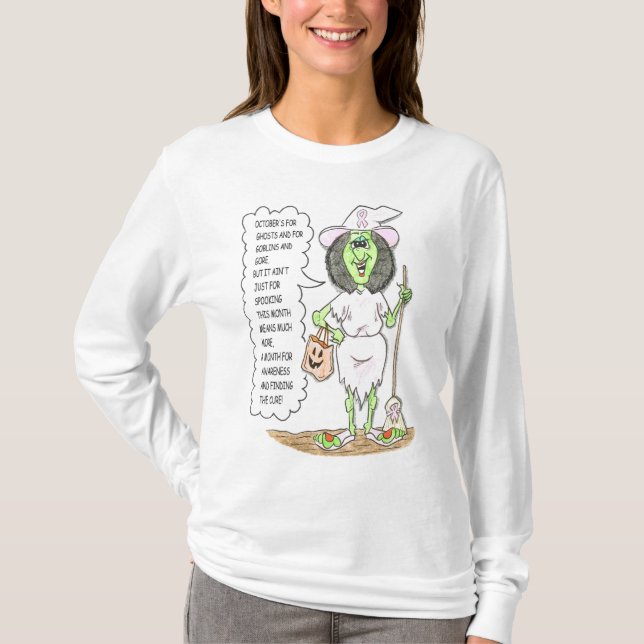 CAMISETA T DA CONSCIÊNCIA 1 DO CANCRO DA MAMA DE OUTUBRO (Frente)