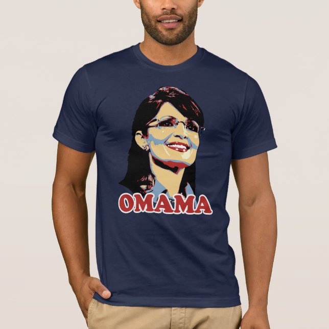 Camiseta T da cor de Sarah Palin Omama (Frente)