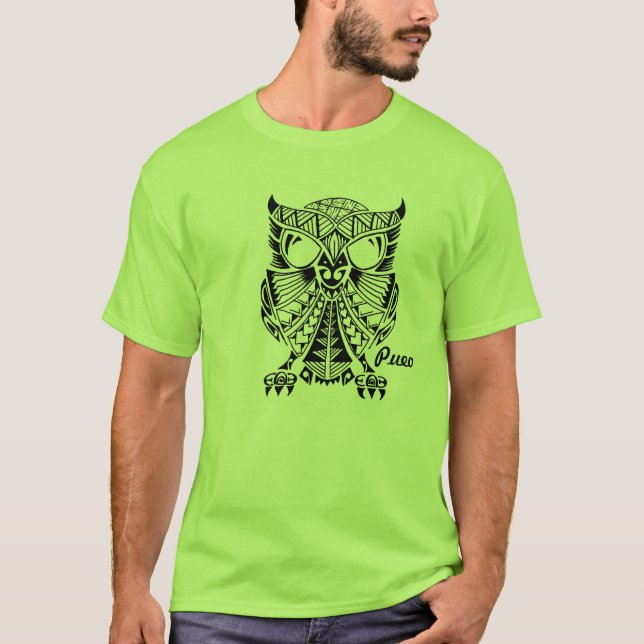 Camiseta T da "coruja" de Pueo do polinésio (Frente)