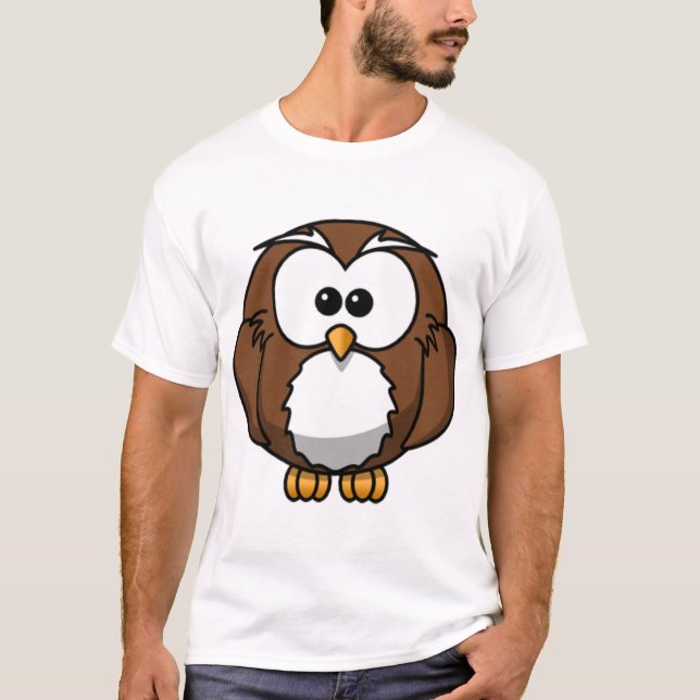 Camiseta T da coruja dos desenhos animados (Frente)