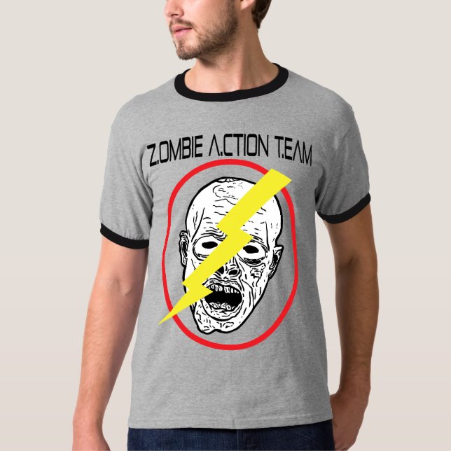 Camiseta T da equipe da ação do zombi (Frente)
