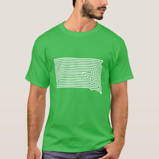 Camiseta T da explosão do branco de South Dakota