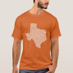 Camiseta T da explosão do branco de Texas<br><div class="desc">Mapa branco gráfico estilizado do esboço de Texas.</div>