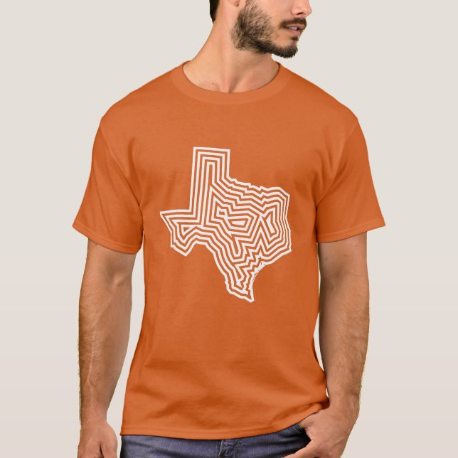Camiseta T da explosão do branco de Texas (Frente)