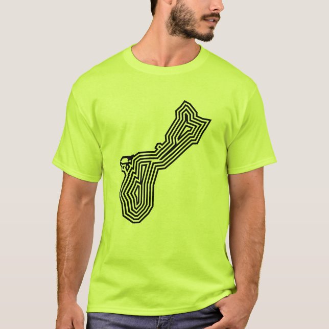 Camiseta T da explosão do preto de Guam (Frente)
