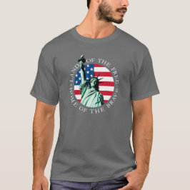 Camiseta T da liberdade da estátua da bandeira americana