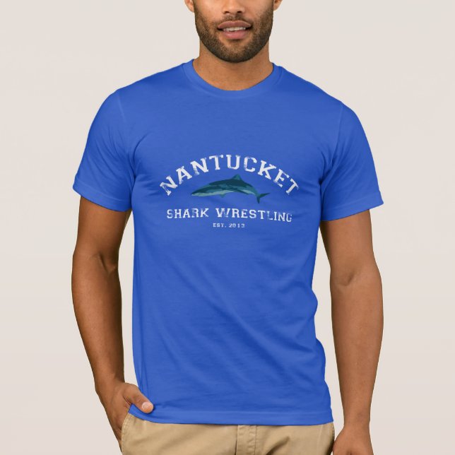 Camiseta T da luta do tubarão de Nantucket (Frente)