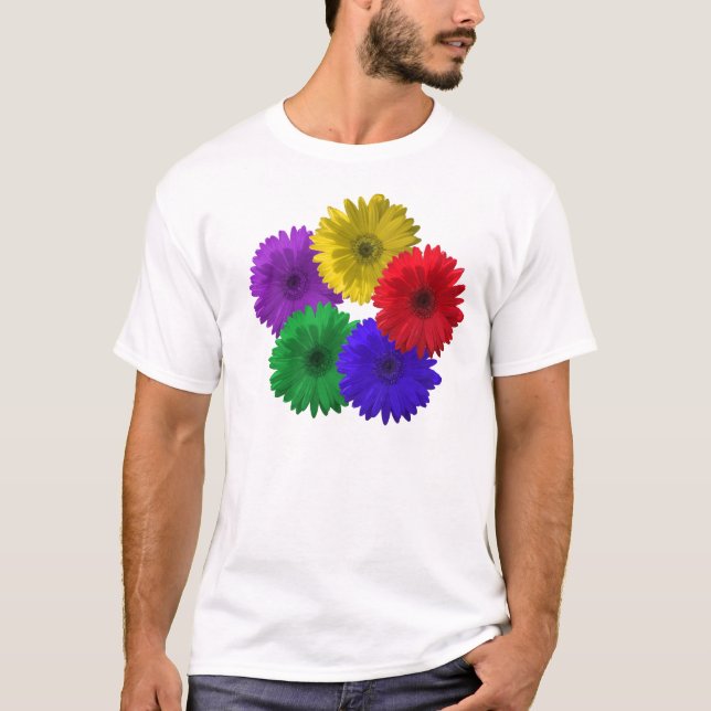 Camiseta T da margarida de flower power (Frente)