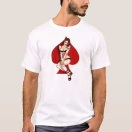 Camiseta T da menina do Pinup