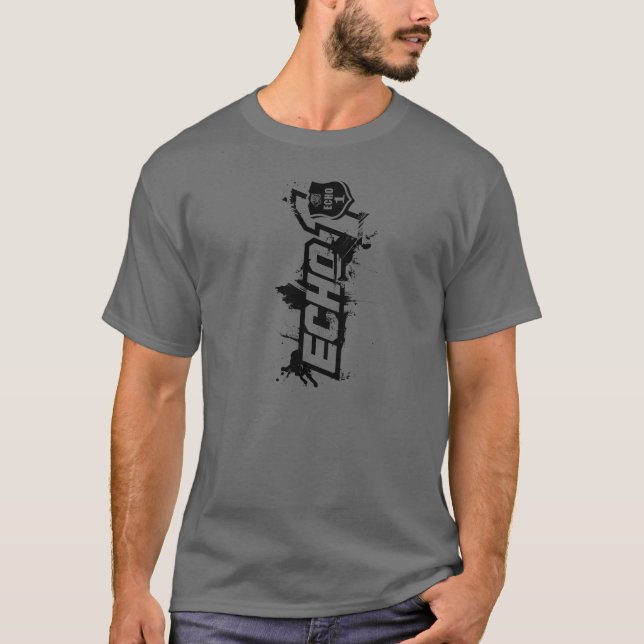 Camiseta T da obscuridade do Grunge de Echo1USA (Frente)