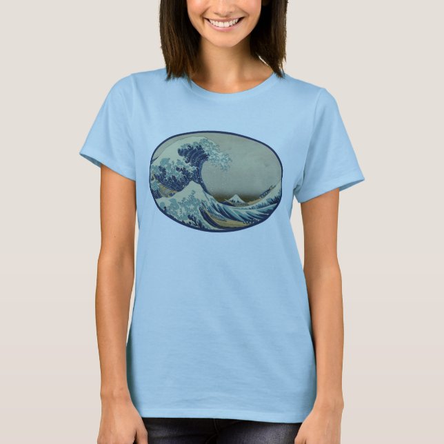 Camiseta T da onda de Hokusai grande (Frente)