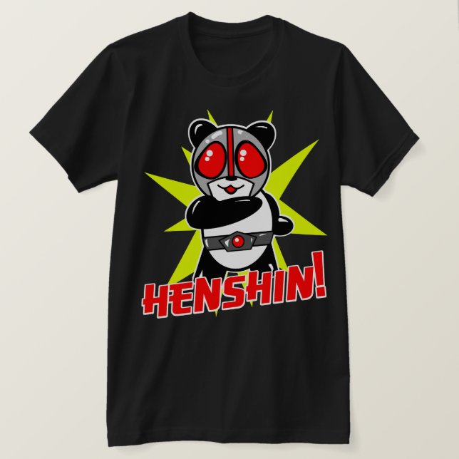 CAMISETA T DA PANDA HENSHIN DOS RAMEN DE KAMEN (Frente do Design)