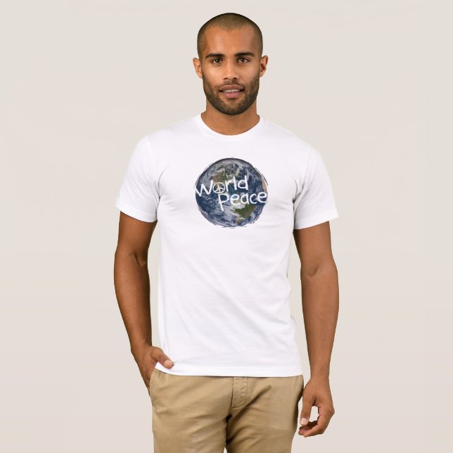 Camiseta T da paz de mundo (Frente Completa)